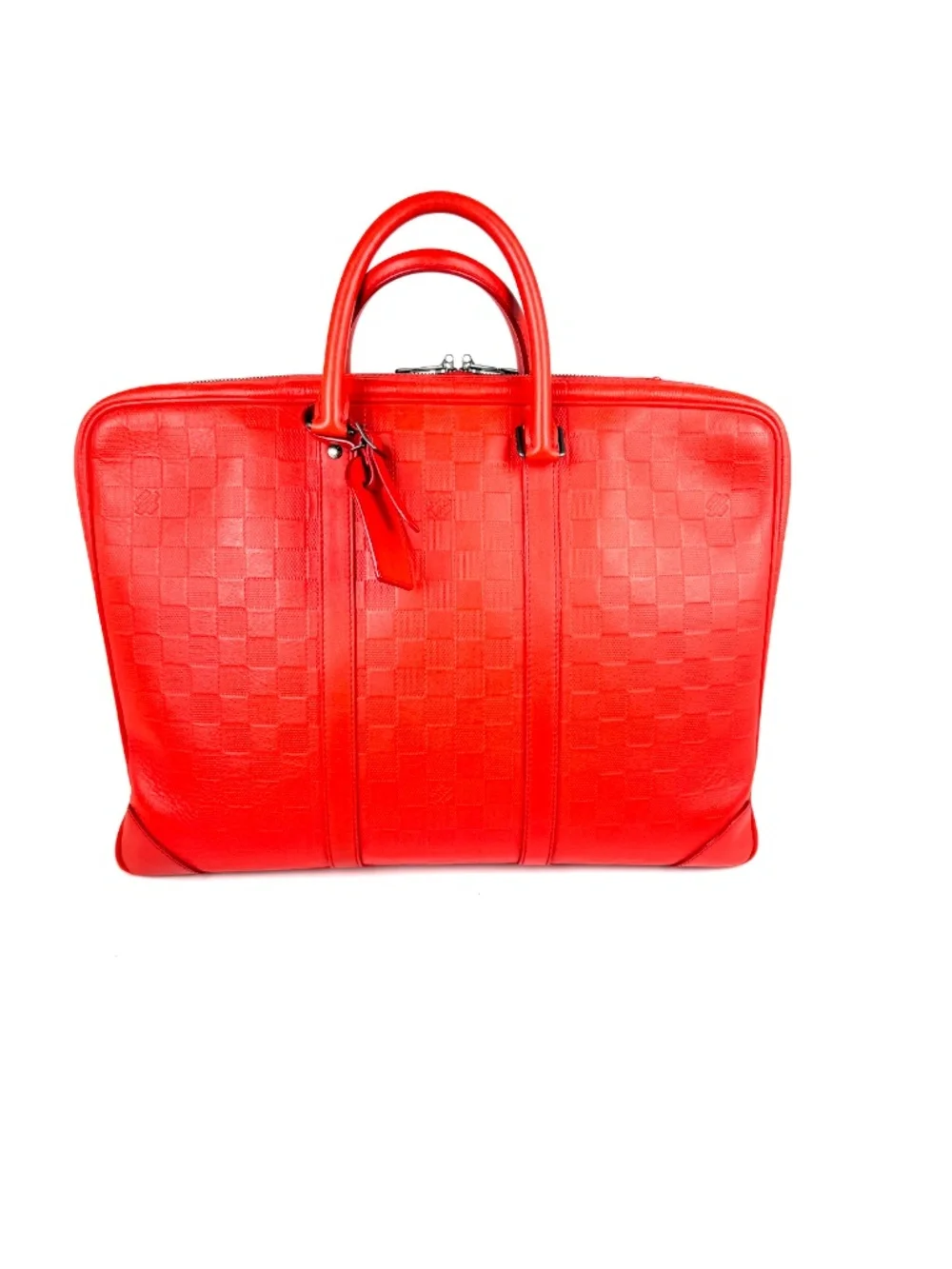 Louis Vuitton Porte Document Voyage Red Damier Infinity Leather Briefcase Bag